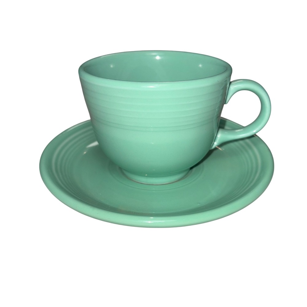 Fiesta HLC USA Seafoam Green Tea Cup and Saucer Set Lead Free Ceramic